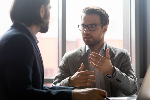 Clients having meeting with Solicitor