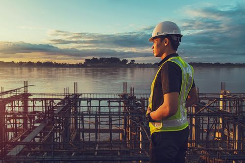 Construction worker on a construction site